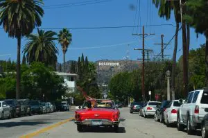 los angeles street daytime going to hollywood
